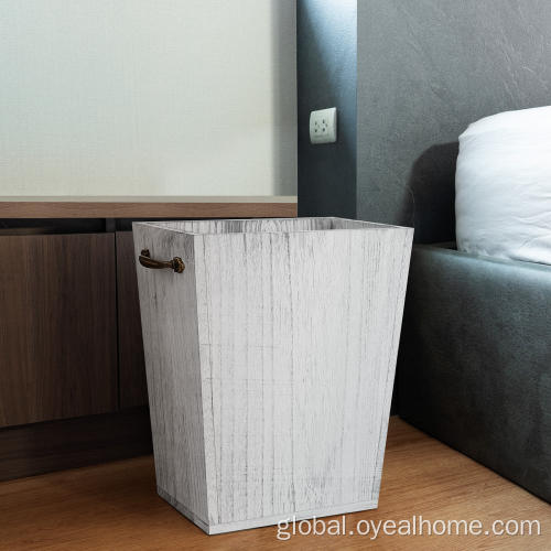  trash cans Rustic Wood Trash Can for Bedroom Bathroom Livingroom Factory